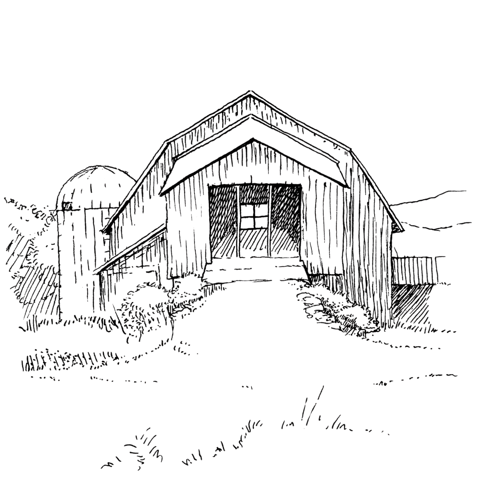Sketch of the historic Bragg Farm barn