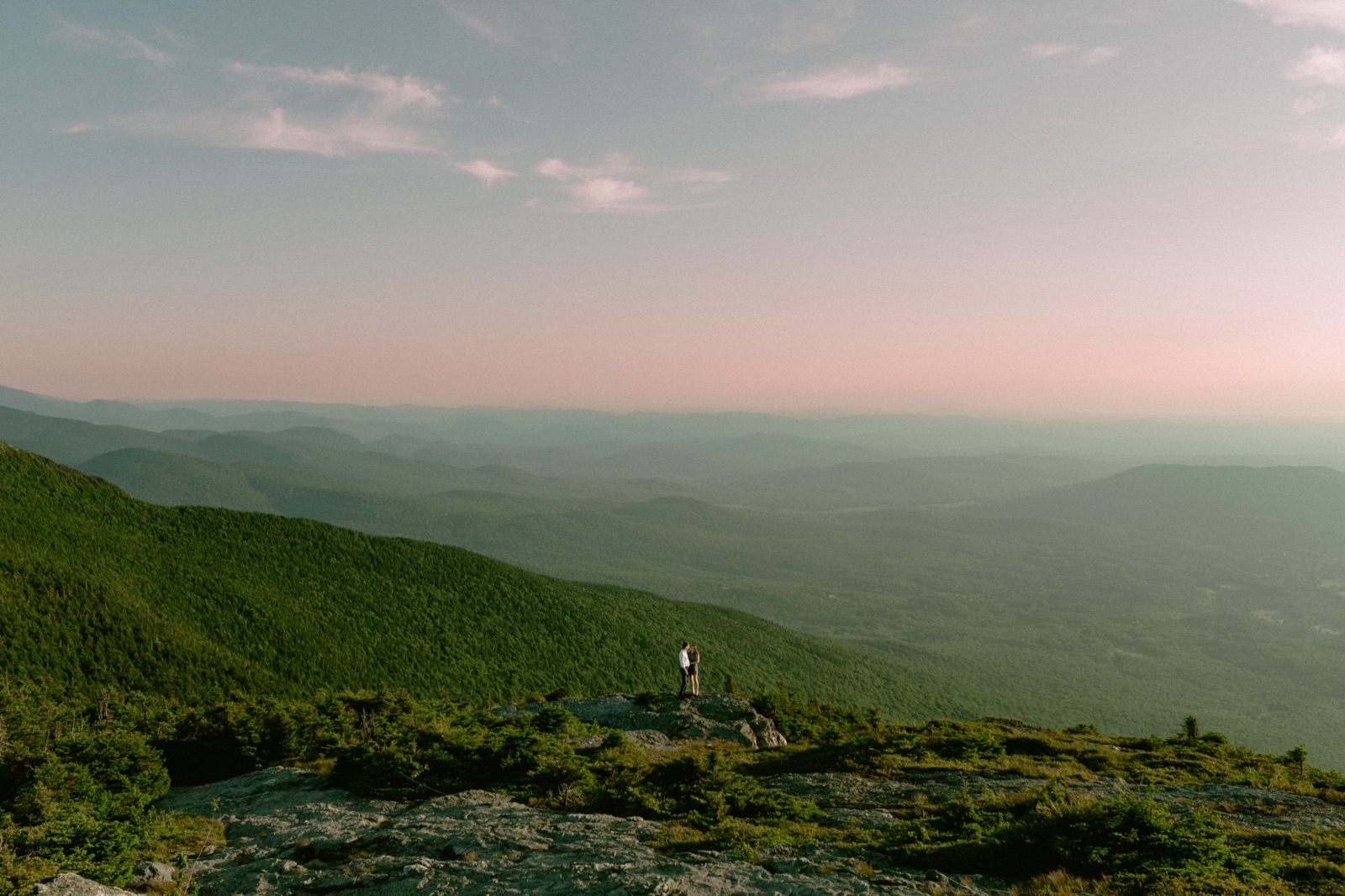 Lucia and Thor at a Vermont mountain overlook
