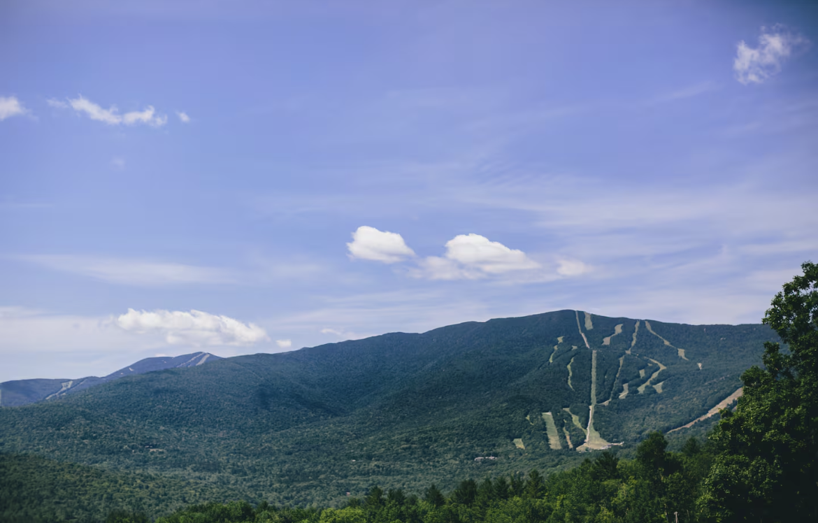 The green Sugarbush mountains in summer